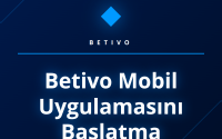 Akıllı telefonda Betivo mobil uygulamasını başlatma adımlarını gösteren ekran.